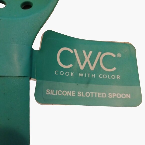 CWC Silicone Slotted Spoon Green Cook With Color Kitchen Utensil - Picture 5 of 6
